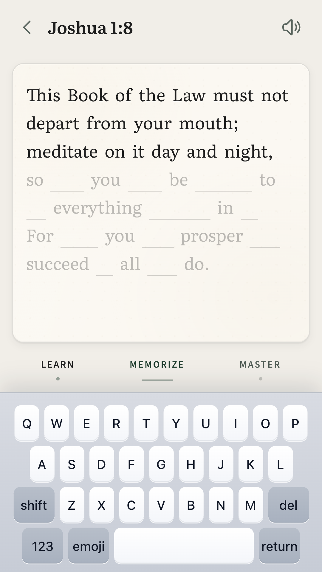 Learning a verse through three progressive stages