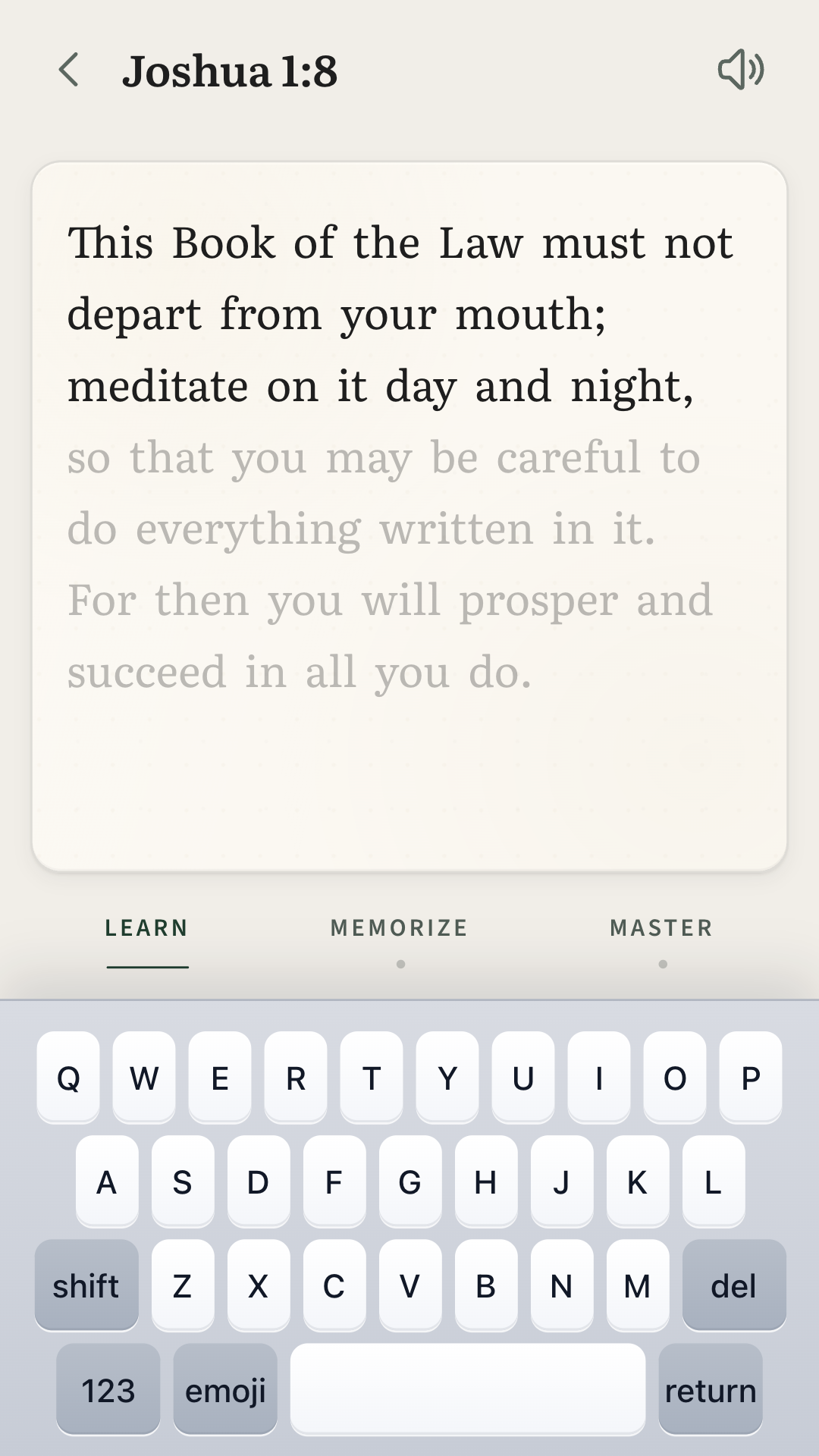 Memorize mode with first-letter typing in rum1n8